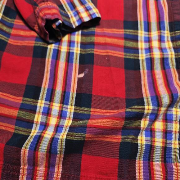 The Disney Store Sleep Wear Top Women’s L/XL Red Buttons Plaid Mickey Mouse VTG - Picture 5 of 8
